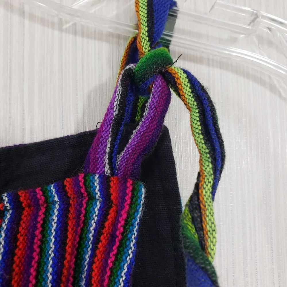 Elsa Ortiz handmade with embroidered front bib wool‎ blend jumper dress